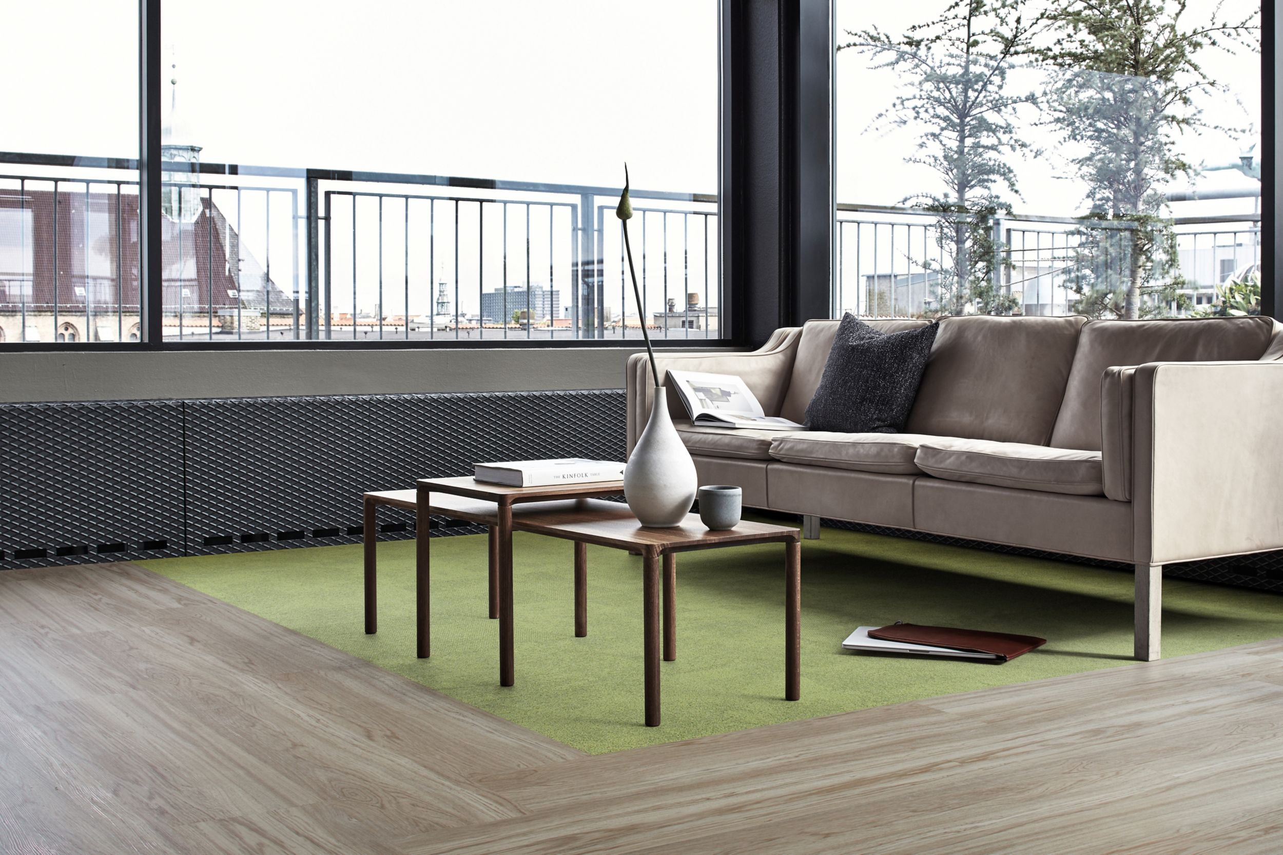 Interface Composure carpet tile and Natural Woodgrains LVT image number 5